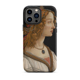 Geïdealiseerd portret van een dame - Sandro Botticelli Iphone Case, 13 Pro Max / Mat, Mobiele telefoonhoesjes, Toby Leon