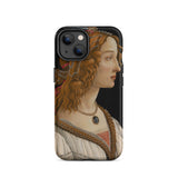 Geïdealiseerd portret van een dame - Sandro Botticelli Iphone Case, 14 / Mat, Mobiele telefoonhoesjes, Toby Leon