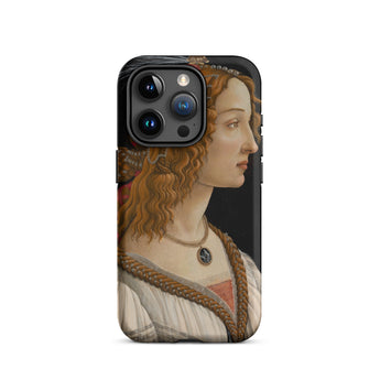 Geïdealiseerd portret van een dame - Sandro Botticelli Iphone Case, 15 Pro / Mat, Mobiele telefoonhoesjes, Toby Leon