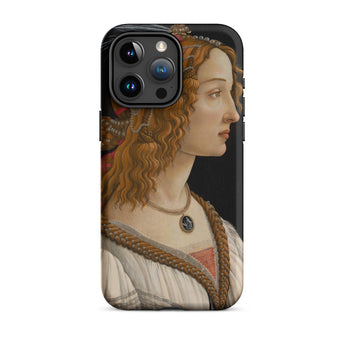 Geïdealiseerd portret van een dame - Sandro Botticelli Iphone Case, 15 Pro Max / Mat, Mobiele telefoonhoesjes, Toby Leon