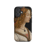 Geïdealiseerd portret van een dame - Sandro Botticelli Iphone Case, 16 / Mat, Mobiele telefoonhoesjes, Toby Leon