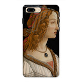 Geïdealiseerd portret van een dame - Sandro Botticelli Iphone Case, 8 Plus / Mat, Mobiele telefoonhoesjes, Toby Leon
