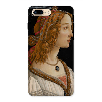 Geïdealiseerd portret van een dame - Sandro Botticelli Iphone Case, 8 Plus / Mat, Mobiele telefoonhoesjes, Toby Leon