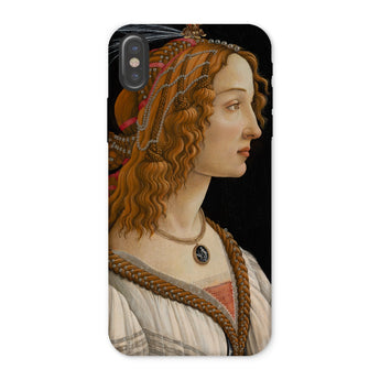 Geïdealiseerd portret van een dame - Sandro Botticelli Iphone Case, x / Mat, Mobiele telefoonhoesjes, Toby Leon
