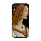Geïdealiseerd portret van een dame - Sandro Botticelli Iphone Case, Xr / Mat, Mobiele telefoonhoesjes, Toby Leon
