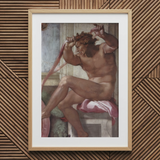 Ignudo - Michelangelo Separation of Earth from Waters Art Print / Canvas, 20x30’’ / 51x76cm / Natural Frame / Matboard, Posters Prints &