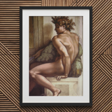 Ignudo - Michelangelo Drunkenness of Noah Art Print / Canvas, 20x30’’ / 51x76cm / Black Frame / Matboard, Posters Prints & Visual Artwork,