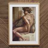 Ignudo - Michelangelo Drunkenness of Noah Art Print / Canvas, 20x30’’ / 51x76cm / Natural Frame / Matboard, Posters Prints & Visual