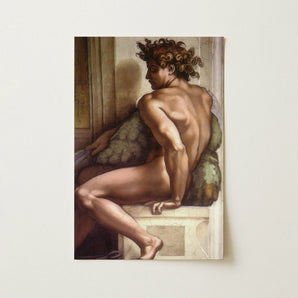 Ignudo - Michelangelo Drunkenness of Noah Art Print / Canvas, 12x18’’ / 31x46cm / Unframed / no Border, Posters Prints & Visual Artwork,