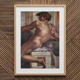 Ignudo - Michelangelo Male Nude Fresco Art Print / Canvas, Posters Prints & Visual Artwork, Toby Leon