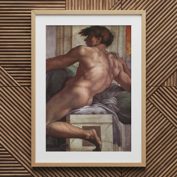 Ignudo - Michelangelo Male Nude Fresco Art Print / Canvas, Posters Prints & Visual Artwork, Toby Leon