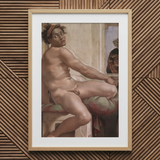 Ignudo - Michelangelo Sacrifice of Noah Art Print / Canvas, 20x30’’ / 51x76cm / Natural Frame / Matboard, Posters Prints & Visual Artwork,