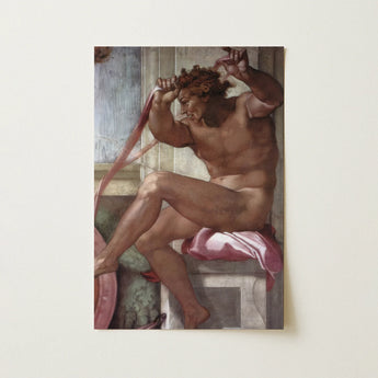 Ignudo - Michelangelo Separation of Earth from Waters Art Print / Canvas, 12x18’’ / 31x46cm / Unframed / no Border, Posters Prints & Visual