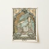 Ilsee Princesse De Tripoli - Alphonse Mucha Art Print / Canvas Nouveau-style Woman Robes Intricate Black Ornamental Knotted Arabesque,