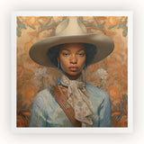 Imani - Schwarzes lesbisches Cowgirl Sapphic Kunstdruck / Leinwand, 12x12’’ / 31x31cm / Ungerahmt / Weißer Rand, Poster Drucke & visuelle Kunstwerke,