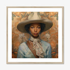 Imani - Black Lesbian Cowgirl Sapphic Art Print, Framed Portrait Woman Hat