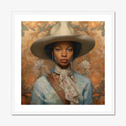 Imani - Black Lesbian Cowgirl Sapphic Art Print, Portrait Woman Cowboy Hat