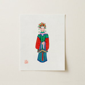 Imperial Princess - Qing Dynasty Fashion Art Print / Canvas, Qing Dynasty Opulence, Dynasty Manchu Fashion, Manchu Fashion Art