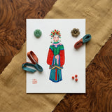 Imperial Princess - Qing Dynasty Fashion Art Print / Canvas Vibrant Intricately Detailed Illustration Traditional Chinese Imperial Figure