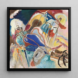 Improvisation No. 30 (cannons) - Wassily Kandinsky Art Print / Canvas Abstract Expressionist Painting Sleek Black Frame Bold Strokes,