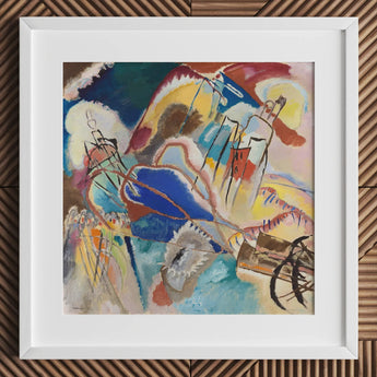 Improvisation No. 30 (cannons) - Wassily Kandinsky Art Print / Canvas Vibrant Abstract Painting White Frame Bold Strokes Blue, Kandinsky’s,