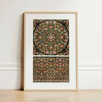 Indian Embroidery - Matthew Digby Wyatt Art Print / Canvas Framed Artwork Intricate Floral Geometric Patterns Rich Earthy Matthew Digby