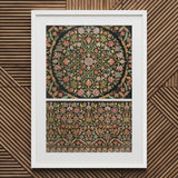 Indian Embroidery - Matthew Digby Wyatt Art Print / Canvas Framed Artwork Intricate Symmetrical Floral Patterns Muted Pinks, 19th-century,