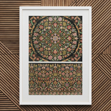 Indian Embroidery - Matthew Digby Wyatt Art Print / Canvas Framed Artwork Intricate Symmetrical Floral Patterns Muted Pinks Matthew Digby