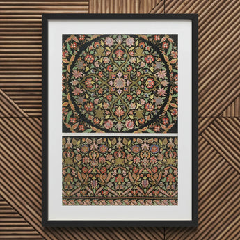 Indian Embroidery - Matthew Digby Wyatt Art Print / Canvas Framed Piece Ornate Intricate Floral Circular, 19th-century, Prints
