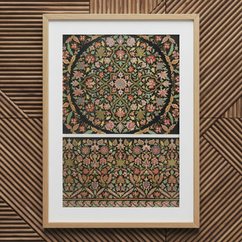 Indian Embroidery - Matthew Digby Wyatt Art Print / Canvas Framed Piece Ornate Symmetrical Floral Artwork Intricate Patterns Matthew Digby