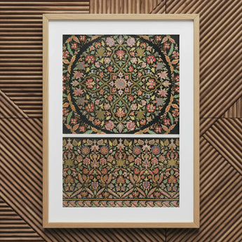 Indian Embroidery - Matthew Digby Wyatt Art Print / Canvas Framed Piece Ornate Symmetrical Floral Artwork Intricate Patterns, 19th-century,