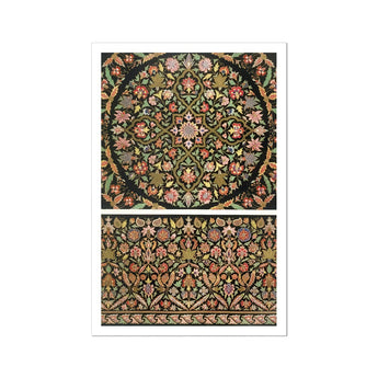 Indian Embroidery - Matthew Digby Wyatt Art Print / Canvas Ornate Floral Pattern Design Pink Green Botanical Motifs Matthew Digby Wyatt,