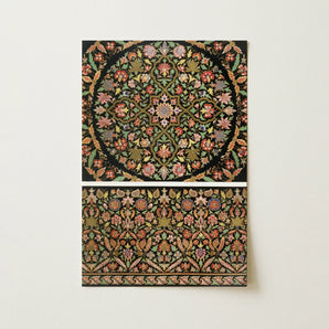Indian Embroidery - Matthew Digby Wyatt Art Print / Canvas Rectangular Framed Intricate Symmetrical Floral Mandala, 19th-century, Prints