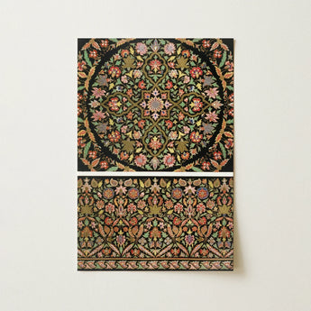 Indian Embroidery - Matthew Digby Wyatt Art Print / Canvas Rectangular Framed Intricate Symmetrical Floral Mandala, 19th-century, Prints