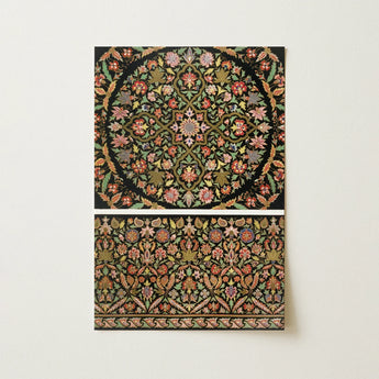 Indian Embroidery - Matthew Digby Wyatt Art Print / Canvas Rectangular Framed Art Print Intricate Symmetrical Floral Mandala Matthew Digby