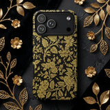 Indian Lacquerwork - Matthew Digby Wyatt Phone Case Black Phone Case Intricate Gold Floral Pattern Matthew Digby Wyatt, Indian Lacquerwork,