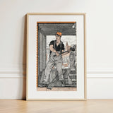 Industrial Number - Edward Penfield Art Print / Canvas, 12x18’’ / 31x46cm / Natural Frame / Matboard, Posters Prints & Visual Artwork, Toby