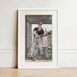Industrial Number - Edward Penfield Art Print / Canvas, 12x18’’ / 31x46cm / White Frame / Matboard, Posters Prints & Visual Artwork, Toby