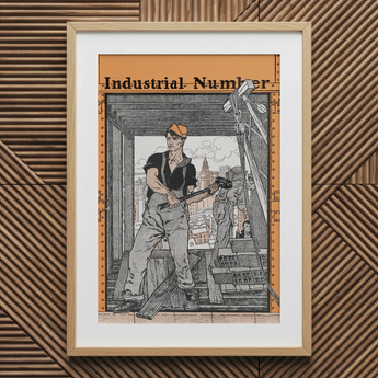 Industrial Number - Edward Penfield Art Print / Canvas, 20x30’’ / 51x76cm / Natural Frame / Matboard, Posters Prints & Visual Artwork, Toby