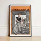 Black-framed Poster Orange Black Illustrated Worker Construction Site Industrial Number, Edward Penfield’s, Penfield Art, Print,