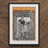 Industrial Number - Edward Penfield Art Print / Canvas Black-framed Vintage Illustration Worker Cap, Penfield’s, Steel-rivet Border Prints