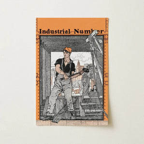 Industrial Number - Edward Penfield Art Print / Canvas Orange-covered Notebook Black-and-white Illustration Worker Cover, Penfield’s,
