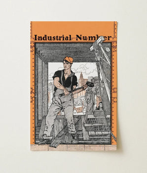 Orange-covered Notebook Black-and-white Illustration Industrial Worker Cover Number, Edward Penfield’s, Penfield Art, Print, Steel-rivet