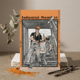 Industrial Number - Edward Penfield Art Print / Canvas Orange-framed Notebook Black-and-white Illustration Construction Worker Cover