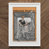 Industrial Number - Edward Penfield Art Print / Canvas White-framed Black-and-orange Illustration Worker Construction Site, Penfield’s,