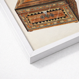 Intricately Inlaid Wooden Box Geometric Pattern Black Beige Francis Law Durand, Exquisite, Masterpiece