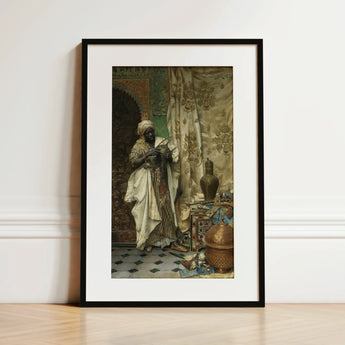 Inspection - Ludwig Deutsch Orientalism Art Print / Canvas, 12x18’’ / 31x46cm / Black Frame / Matboard, Posters Prints & Visual Artwork,