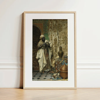 Inspection - Ludwig Deutsch Orientalism Art Print / Canvas, 12x18’’ / 31x46cm / Natural Frame / Matboard, Posters Prints & Visual Artwork,