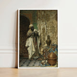 Inspection - Ludwig Deutsch Orientalism Art Print / Canvas Framed Woman Traditional Attire Ornate Dark-toned, Lavish 19th-century Cairo,