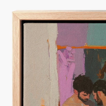 Framed Abstract Painting Textured Canvas Bold Blocks Lavender Gay Motel Hookup, Art, Men Press